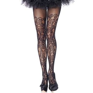 Cosplay Opaque Thigh Highs Cross Bones Pink Bow Stockings Stay Up Bone Hosiery